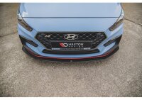 Robuste Racing Cup Spoilerlippe + Flaps für Hyundai I30 N Mk3 Hatchback / Fastback schwarz Hochglanz