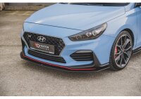 Robuste Racing Cup Spoilerlippe + Flaps für Hyundai I30 N Mk3 Hatchback / Fastback schwarz Hochglanz
