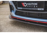 Robuste Racing Cup Spoilerlippe + Flaps für Hyundai I30 N Mk3 Hatchback / Fastback schwarz Hochglanz