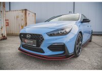 Robuste Racing Cup Spoilerlippe + Flaps für Hyundai I30 N Mk3 Hatchback / Fastback schwarz Hochglanz