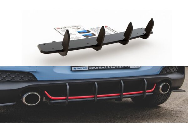 Robuste Racing Heckschürze V.1 für Hyundai I30 N Mk3 Hatchback Rot