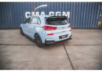 Heck Ansatz Flaps Diffusor + Flaps V.6 für Hyundai I30 N Mk3 Hatchback schwarz Hochglanz