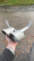 Doppelendrohr i20N 89mm Silber Nein
