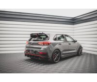 Heck Ansatz Flaps Diffusor +Flaps für V.1 Hyundai I30 N Hatchback Mk3 Facelift schwarz Hochglanz