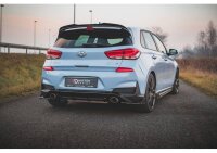 Heck Ansatz Flaps Diffusor + Flaps V.7 für Hyundai I30 N Mk3 Hatchback schwarz Hochglanz