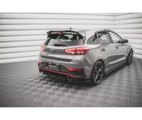 Mittlerer Cup Diffusor Heck Ansatz für Hyundai I30 N Hatchback Mk3 Facelift schwarz Hochglanz
