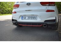 Heck Ansatz Diffusor für Hyundai I30 N Mk3 Hatchback schwarz Hochglanz